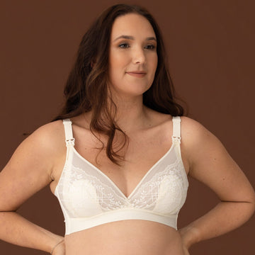 Second Skin Lace Nursing Bra | Maternity Lingerie | OVUM Milky White